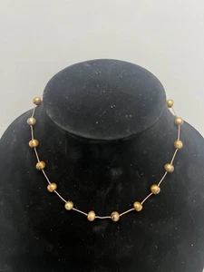 16” Natural Gold Pearl Choker Necklace with Lobster Claw Closure - Picture 1 of 9