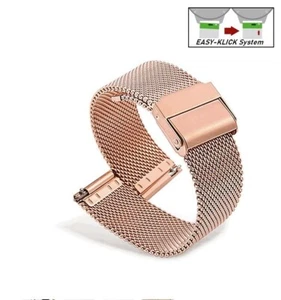 Easy-Klick Edelstahl Milanaise-Mesh Uhrenarmband Modell Hamburg rosegold 14 mm - Picture 1 of 3