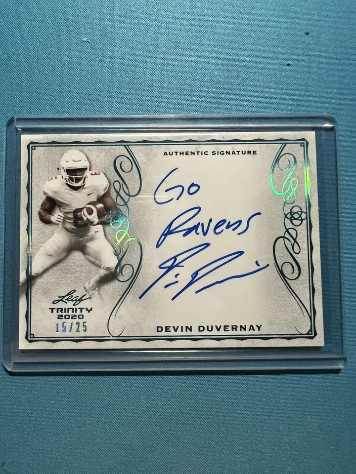 2020 Leaf Trinity Signatures Devin Duvernay Platinum Foil /25 Rookie Auto Rookie - Image 1 of 2