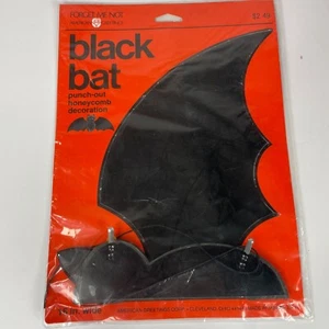 American Greetings Black Bat Punch Out Honeycomb Decoration NOS - Picture 1 of 3