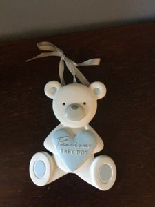 Baby Boy - Shaped Resin Teddy Memorial Grave Plaque Ornament Indoor - Picture 1 of 1