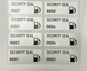 Gas Pump Security Seal Tamper Evident Labels/Stickers w/ Unique Serial Numbering - Picture 1 of 5