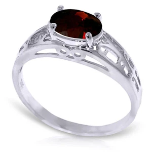 Brandneu 1,15 Karat 14K massiver Weißgold filigraner Ring natürlicher Granat - Bild 1 von 7