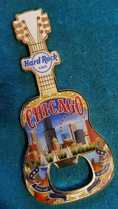 CHICAGO 18 WILLIS TOWER LAKE MICHIGAN YACHTS BOTTLE OPENER GUITAR Hard Rock Cafe - Picture 1 of 1