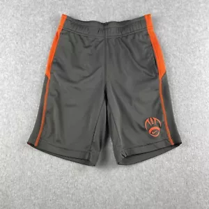 Nike Dri Fit Shorts Kids Boys XS Gray Orange Football Elastic Waist Drawstring - Picture 1 of 13