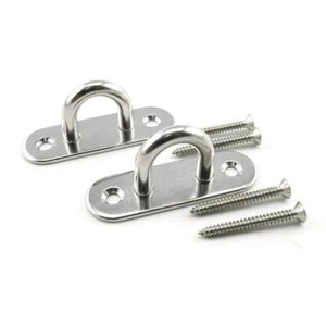 2-Pack M8 Strip Eye Plate with Enclosed Hook 304 Stainless Steel Heavy Duty C... - Picture 1 of 6