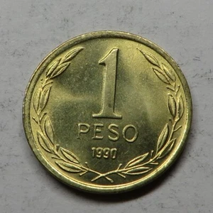 Chile Peso 1990 Aluminum-Bronze KM#216.2 UNC - Picture 1 of 2