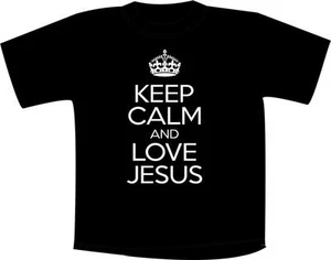 Keep Calm And Love Jesus T Shirt Christian - Picture 1 of 1