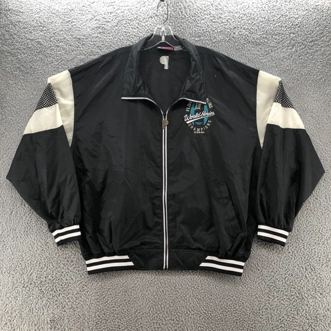 Vintage Florida Marlins Jacket Mens XL 90s MLB Windbreaker World Series Full Zip Cover