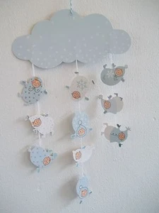 Himmlische Schwestern SCHNEEFLOCKENMOBILÉ von Räder Papier mit Lackeffekt - Picture 1 of 2
