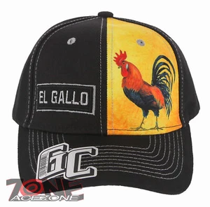 ¡NUEVO! GORRA DE BÉISBOL EL GALLO GALLO GALLO GALLO LOTERÍA MEXICANA BINGO SNAPBACK SOMBRERO NEGRO - Imagen 1 de 4