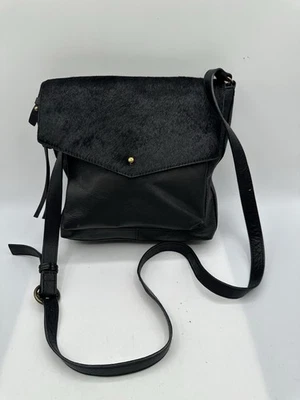 Lucky Brand Black Leather & Ponyhair Envelope Flap Crossbody Handbag - Image 1 of 4