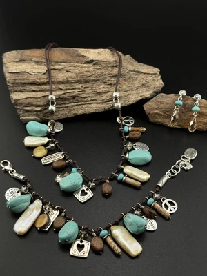 Brighton IMAGINE EARTH Turquoise Charm Necklace, Bracelet and Earrings Set - Image 1 of 4