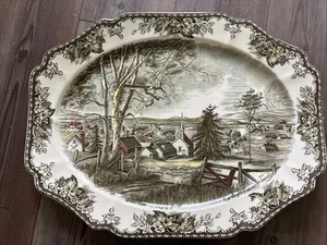 Johnson Bros. The Friendly Village 20" Oval Turkey Serving Platter - Picture 1 of 5