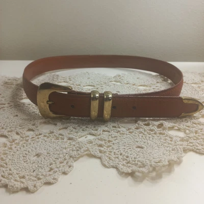 DOONEY & BOURKE Women's Brown and Gold Belt All Weather Leather Size L 34-36 VTG - Image 1 of 4