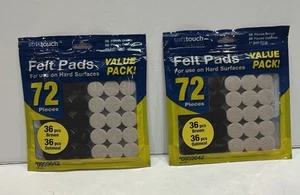 Set of 2-SoftTouch 72-Pack 1-inch Brown Oatmeal Round Self Stick Felt Pads - Picture 1 of 4