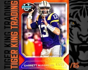 2025 Bowman University Chrome Garrett Nussmeier Orange /25 National Exclusive - Picture 1 of 3