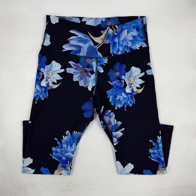 Leggings antiguos azul marino para mujer Active Elevate talla M estampado floral azul negro calce ajustado Foto 1 de 4