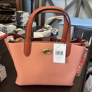 Coach Colorblock Leather Willow Damentasche – hellkoralle - Bild 1 von 4