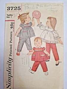 TOP ONLY - NO PANTS Girls 1 12M Simplicity 3725 Sewing Pattern Cut VTG Ruffle - Picture 1 of 7