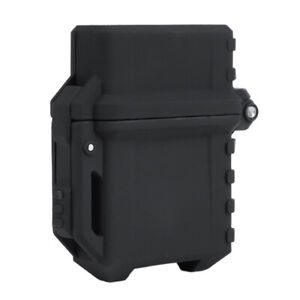 Cigarette Lighter Case Portable Lighter Box Container Accessories (Black)