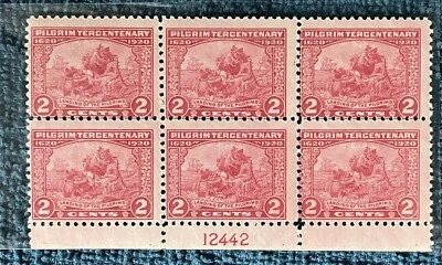 Scott #549, 2c Pilgrim Tercentenary, Bottom Plate Block, F+ MNH, SCV$135 - Image 1 of 2