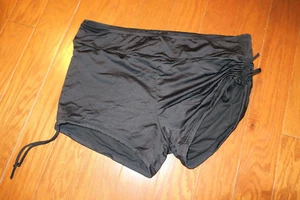 12 L❤️ Sonnet Shores TARGET❤️ TRAJE DE BAÑO DE BIKINI DE CUERDA PANTALONES CORTOS ACANALADOS NEGRO - Imagen 1 de 5