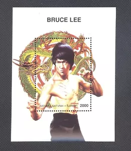 Hoja de estampillas Bruce Lee Enter The Dragon Martial Arts Kung Fu Karate MNH - Imagen 1 de 2