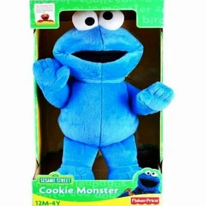 FISHER PRICE,SESAME STREET 15" COOKIE MONSTER PLUSH FIGURE,BLUE,AGES 12M- 4Y,NEW - Picture 1 of 5