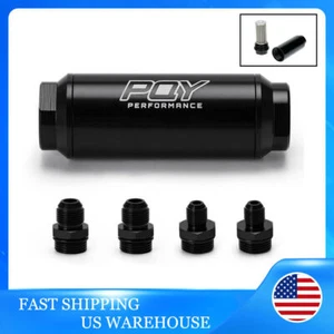 Inline Fuel Filter High Flow 100 Micron 6AN/8AN-Adapter Universal - Foto 1 di 13