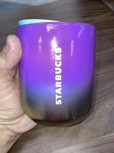 STARBUCKS Summer 2021 IRIDESCENT RAINBOW 8 oz PURPLE CERAMIC TUMBLER Short Mug - Picture 1 of 8