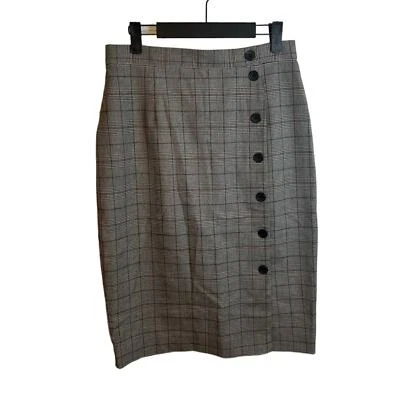 H&M HOUNDSTOOTH ACADEMIA PENCIL SKIRT WOMENS - Image 1 of 4