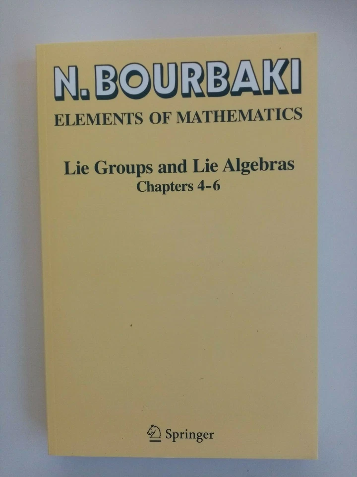Lie Groups Álgebras De Chapters 4-6 Bourbaki Springer Elements Of Matemáticas - Imagen 1 de 1