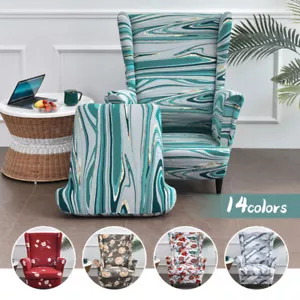Elastic Wing Back Chair Cover Armchair Stretch Slipcover Furniture Protect Cover - Picture 1 of 27