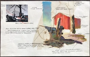 ERSTAUNLICHE VINTAGE ORIGINAL KUNST MALEREI KÜNSTLER SKIZZE KUNSTWERK ZEICHNUNG PLÄNE - Bild 1 von 1
