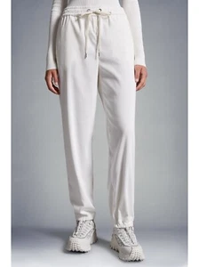 Moncler Womens White Corduroy Drawstring Jogger Pants Trousers M logo $1425 - Picture 1 of 7