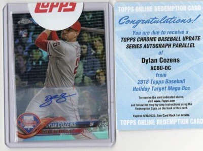2018 Topps Chrome Update DYLAN COZENS SP Rookie Auto Insert Card #HMT57 Phillies - Image 1 of 2