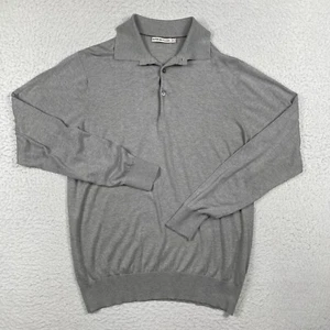 Peter Millar Sweater Mens Medium Gray Soft Collared Preppy Casual Workwear Golf - Picture 1 of 17