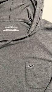 VINEYARD VINES Made in Peru Pima Cotton Blend Lightweight Hoodie [L] Grey - Picture 1 of 3
