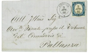 P3756 - SARDEGNA, SASS. 15 C , DA OMEGNA 2.4.1860 A PALLANZA - Picture 1 of 2