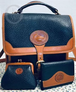 Vintage Dooney & Bourke ~ AWL ~ R120 Surrey * Medium Carrier * Navy & Zubehör * - Bild 1 von 12