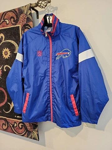 NFL Team Apparel Buffalo Bills Windbreaker Jacket Polyester Youth Lined LG 14-16 Cover
