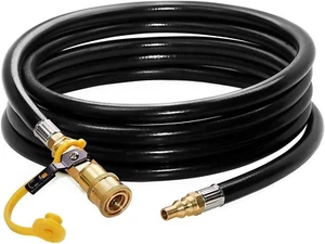 24 feet Low Pressure Propane Quick-Connect Hose RV Hose Extension Shutoff Valve - Picture 1 of 6