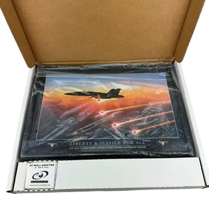 Elektrische Kunstgalerie beleuchtete Wandkunst Liberty & Justic für alle USA Luftwaffe 18 Zoll - Bild 1 von 5