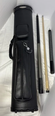 Estuche rígido para tacos de billar McDermott 3x5 Shooters Collection negro-cuero-¡más palos!! Foto 1 de 4