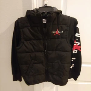 Chaqueta acolchada juvenil Air Jordan chaleco sudadera con capucha manga larga cremallera talla grande 12-13 años - Imagen 1 de 10