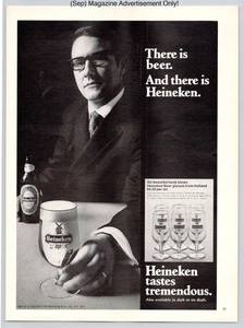 Heineken Premium Beer Glasses Dutch Import Promo Vintage 1971 Advertisement - Picture 1 of 5