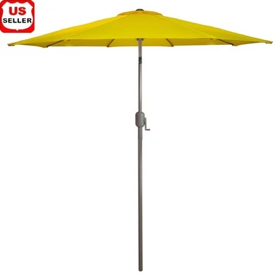9ft Outdoor Patio Market Umbrella Hand Crank Tilt Durable Aluminum Frame New - Image 1 of 4