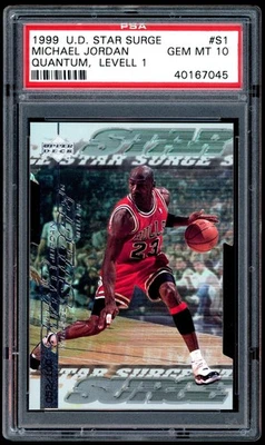 Michael Jordan 1999 Upper Deck Star Surge Quantum Die-Cut 052/100 PSA 10 POP 5 - Image 1 of 2