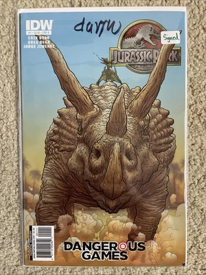 Jurassic Park Dangerous Games #1 assinado Geof Darrow 2011 IDW quadrinhos raros HTF - Imagem 1 de 4